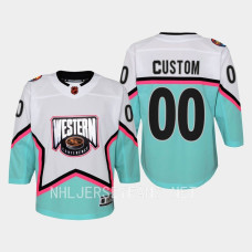 Youth NHL Custom #00 2023 All-Star Game Western Conference Premier Jersey White