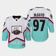 Youth Edmonton Oilers Connor McDavid #97 2023 NHL All-Star Western Conference Premier Jersey White