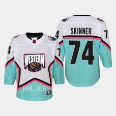 Youth Edmonton Oilers Stuart Skinner #74 2023 NHL All-Star Western Conference Premier Jersey White