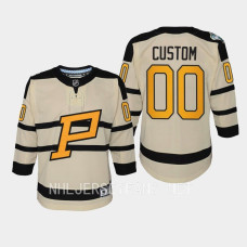 Custom Pittsburgh Penguins 2023 Winter Classic Premier Youth Jersey Cream