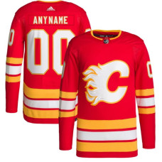 Men's CUSTOM Calgary Flames Red Home Primegreen Authentic Jersey