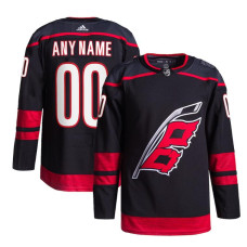 Men's CUSTOM Carolina Hurricanes Branded Black Home Breakaway Replica Jersey