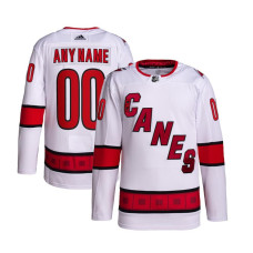 Men's CUSTOM Carolina Hurricanes Branded White Away Breakaway Authentic Jersey