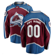 Men's CUSTOM Colorado Avalanche Maroon Home Breakaway Authentic Jersey