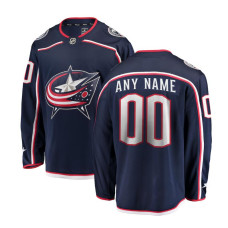 Men's CUSTOM Columbus Blue Jackets Branded Navy Breakaway Home Replica Jersey