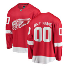 Men's CUSTOM Detroit Red Wings Red Home Breakaway Replica Jersey