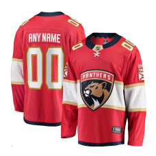 Men's CUSTOM Florida Panthers Red Home Breakaway Authentic Jersey with 2024 Stanley Cup Champions patch