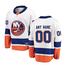 Men's CUSTOM New York Islanders White Away Primegreen Authentic Jersey