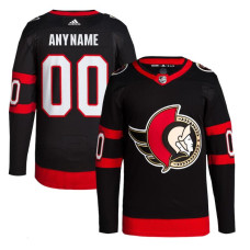 Men's CUSTOM Ottawa Senators Black Home Primegreen Authentic Jersey