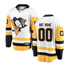 Men's CUSTOM Pittsburgh Penguins White Away Breakaway Replica Jersey