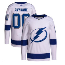 Men's CUSTOM Tampa Bay Lightning White Away Breakaway Replica Jersey