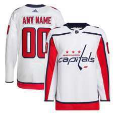 Men's CUSTOM Washington Capitals White Away Primegreen Replica Jersey