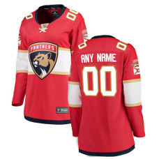 Women CUSTOM Florida Panthers Red Home Breakaway Authentic Jersey with 2024 Stanley Cup Champions patch