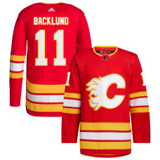 Men's Calgary Flames Backlund,Mikael - 11 Red Home Primegreen Authentic Jersey