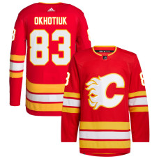 Men's Calgary Flames Okhotiuk,Nikita - 83 Red Home Primegreen Replica Jersey