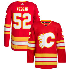 Men's Calgary Flames Weegar,MacKenzie - 52 Red Home Primegreen Authentic Jersey