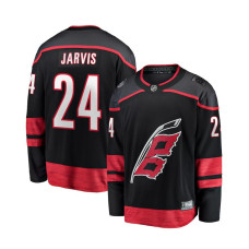 Youth Carolina Hurricanes Jarvis,Seth - 24 Branded Black Home Breakaway Replica Jersey