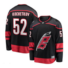 Men's Carolina Hurricanes Kochetkov,Pyotr - 52 Branded Black Home Breakaway Authentic Jersey