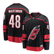 Youth Carolina Hurricanes Martinook,Jordan - 48 Branded Black Home Breakaway Replica Jersey