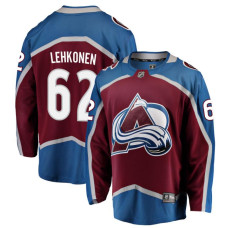 Youth Colorado Avalanche Lehkonen-Artturi - 62 Maroon Home Breakaway Authentic Jersey