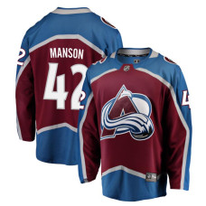 Youth Colorado Avalanche Manson-Josh - 42 Maroon Home Breakaway Replica Jersey