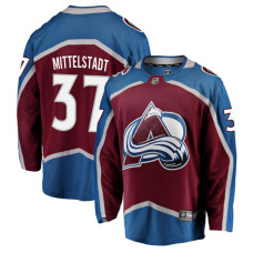 Youth Colorado Avalanche Mittelstadt-Casey - 37 Maroon Home Breakaway Authentic Jersey