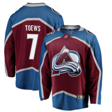 Youth Colorado Avalanche Toews-Devon - 7 Maroon Home Breakaway Authentic Jersey