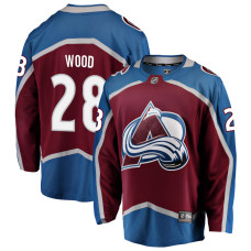 Youth Colorado Avalanche Wood-Miles - 28 Maroon Home Breakaway Replica Jersey