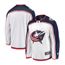 Men's Columbus Blue Jackets Danforth,Justin - 17 Branded White Breakaway Away Authentic Jersey