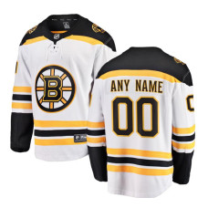 Men's Custom Boston Bruins White Away Primegreen Replica Jersey