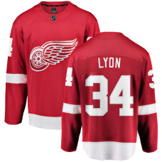 Youth Detroit Red Wings Lyon,Alex - 34 Red Home Breakaway Replica Jersey