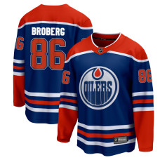 Youth Edmonton Oilers Broberg,Philip - 86 Royal Home Breakaway Authentic Jersey