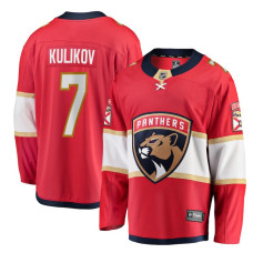 Youth Florida Panthers Kulikov,Dmitry - 7 Red Home Breakaway Replica Jersey with 2024 Stanley Cup Champions patch