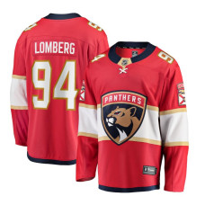 Youth Florida Panthers Lomberg,Ryan - 94 Red Home Breakaway Replica Jersey with 2024 Stanley Cup Champions patch