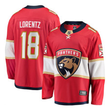 Men's Florida Panthers Lorentz,Steven - 18 Red Home Breakaway Authentic Jersey with 2024 Stanley Cup Champions patch