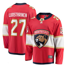 Men's Florida Panthers Luostarinen,Eetu - 27 Red Home Breakaway Authentic Jersey with 2024 Stanley Cup Champions patch