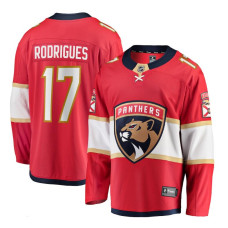 Youth Florida Panthers Rodrigues,Evan - 17 Red Home Breakaway Authentic Jersey with 2024 Stanley Cup Champions patch