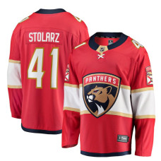 Youth Florida Panthers Stolarz,Anthony - 41 Red Home Breakaway Authentic Jersey with 2024 Stanley Cup Champions patch