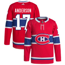 Men's Montreal Canadiens Anderson,Josh - 17 Red Home Primegreen Authentic Jersey