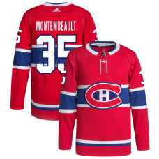 Men's Montreal Canadiens Montembeault,Sam - 35 Red Home Primegreen Replica Jersey