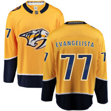 Men's Nashville Predators Evangelista,Luke - 77 Gold Home Breakaway Authentic Jersey