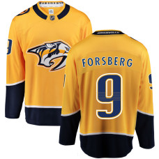 Men's Nashville Predators Forsberg,Filip - 9 Gold Home Breakaway Authentic Jersey