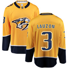 Men's Nashville Predators Lauzon,Jeremy - 3 Gold Home Breakaway Authentic Jersey