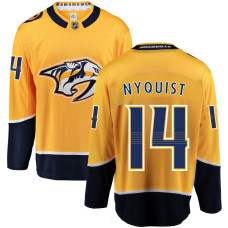 Men's Nashville Predators Nyquist,Gustav - 14 Gold Home Breakaway Authentic Jersey