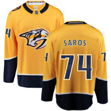 Men's Nashville Predators Saros,Juuse - 74 Gold Home Breakaway Replica Jersey