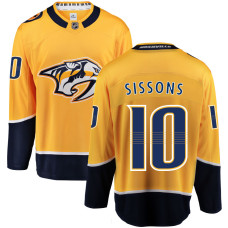 Men's Nashville Predators Sissons,Colton - 10 Gold Home Breakaway Replica Jersey