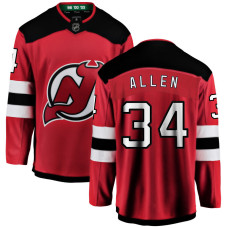 Men's New Jersey Devils Allen,Jake - 34 Red Home Breakaway Authentic Jersey