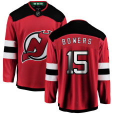 Men's New Jersey Devils Bowers,Shane - 15 Red Home Breakaway Authentic Jersey