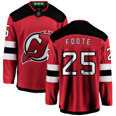 Men's New Jersey Devils Foote,Nolan - 25 Red Home Breakaway Authentic Jersey