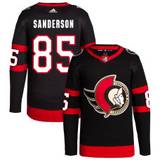 Men's Ottawa Senators Sanderson,Jake - 85 Black Home Primegreen Replica Jersey